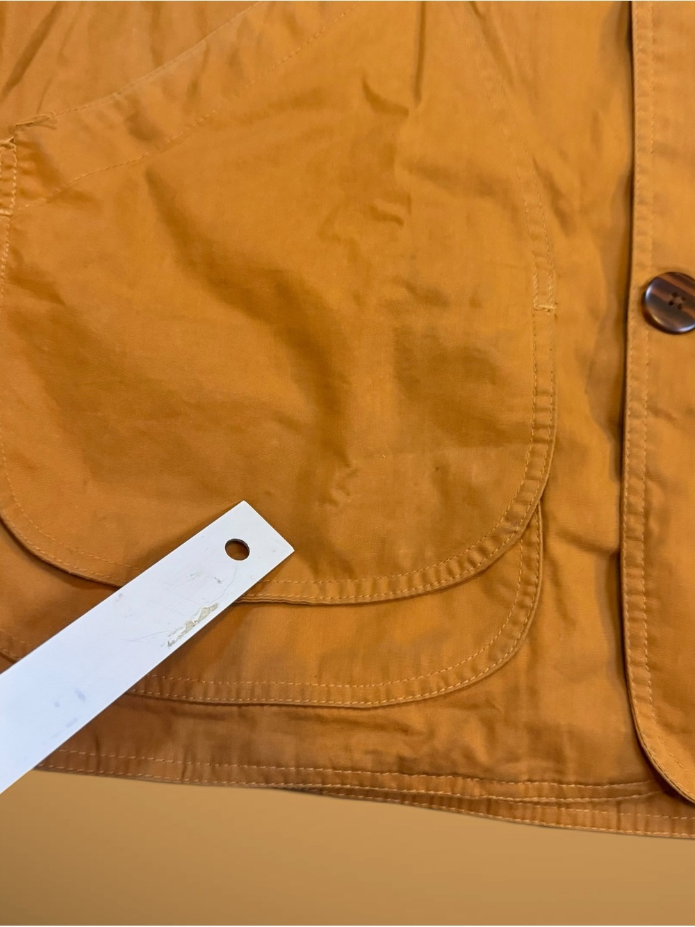Vintage J. Crew Flannel Lined Chore Coat Jacket Men’s Medium Tan Barn 90s Vtg - Picture 12 of 15